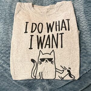 Cool Gray Cat Attitude T-Shirt